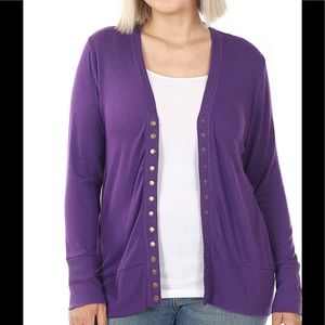 Plus Size Snap Front Cardigan